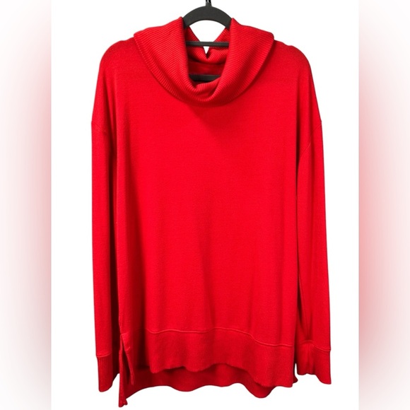 Gap Softspun Cowl Neck Sweater Long‎ Sleeve Womens Medium Tall Red - Picture 1 of 9